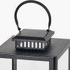 Black Stainless Steel and Glass Large Rectangular Lantern