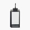 Black Stainless Steel and Glass Medium Rectangular Lantern