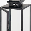 Black Stainless Steel and Glass Medium Rectangular Lantern