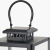 Black Stainless Steel and Glass Medium Rectangular Lantern