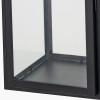 Black Stainless Steel and Glass Medium Rectangular Lantern