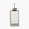 Silver Stainless Steel and Glass Medium Rectangular Lantern