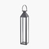 Black Stainless Steel and Glass Large Tall Lantern