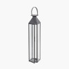 Black Stainless Steel and Glass Large Tall Lantern