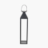 Black Stainless Steel and Glass Medium Tall Lantern