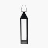 Black Stainless Steel and Glass Medium Tall Lantern