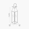 Black Stainless Steel and Glass Medium Tall Lantern