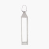 Silver Stainless Steel and Glass Large Tall Lantern