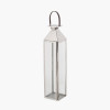 Silver Stainless Steel and Glass Medium Tall Lantern