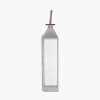 Silver Stainless Steel and Glass Medium Tall Lantern