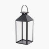 Black Stainless Steel and Glass Large Lantern