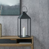 Black Stainless Steel and Glass Large Lantern