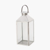 Silver Stainless Steel and Glass Large Lantern