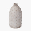 Kali Textured Dot Light Grey Stoneware Vase