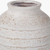 White Wash Fibrestone Decorative Ribbed Vase Large