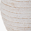 White Wash Fibrestone  Decorative Ribbed Vase