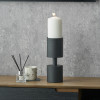 Matt Black Metal Pillar Candle Holder