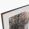 Monochrome Forest Trail Print with Gold Detail and Black Frame