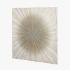 Light Grey and Gold Metal Starburst Wall Art