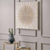 Light Grey and Gold Metal Starburst Wall Art