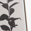 S/2 Natural and Black Leaf Print Canvases with Natural Frames