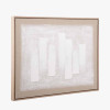 White and Natural Textured Canvas with Natural Frame