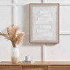 White and Natural Textured Canvas with Natural Frame