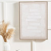 White and Natural Textured Canvas with Natural Frame