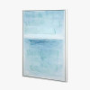 Blues Abstract Canvas with White Frame