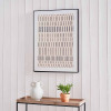 Natural Canvas with Black Stripe Pattern and Black Frame