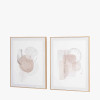 S/2 Natural Abstract Canvases with Natural Frame