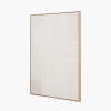 Natural and White Abstract Canvas with Natural Frame