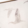 S/3 Natural and White Birds Canvases with Natural Frames