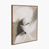 Monochrome Abstract Square Canvas with Oak Effect Frame