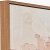 White and Terracotta Abstract Square Canvas with Oak Effect Frame