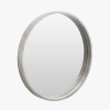 Grey Oak Wood Veneer Slim Frame Round Wall Mirror