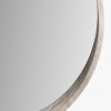 Grey Oak Wood Veneer Slim Frame Round Wall Mirror