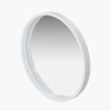 Glossy White Wood Round Wall Mirror