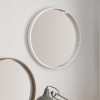 Glossy White Wood Round Wall Mirror