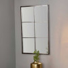 Dark Grey Metal 6 Section Rectangular Wall Mirror