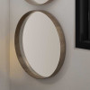 Natural Wood Veneer Deep Edge Round Wall Mirror Large