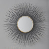 Black and Gold Metal Starburst Design Round Wall Mirror