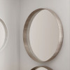 Grey Oak Wood Veneer Deep Edge Round Wall Mirror Large