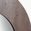 Brown Wood Veneer Round Wall Mirror