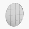 Silver Metal 16 Pane Round Wall Mirror