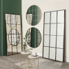 Silver Metal 16 Pane Round Wall Mirror