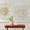 Silver Metal Cane Design  Round Wall Mirror