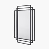 Black Metal Art Deco Rectangular Wall Mirror