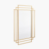 Gold Metal Art Deco Rectangular Wall Mirror