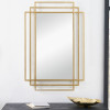 Gold Metal Art Deco Rectangular Wall Mirror